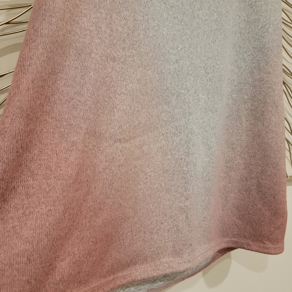 Lucky Brand Super Soft Pink Gray Ombre Knit Sweater Scoop Neck Tank Top Size XL - Picture 4 of 6